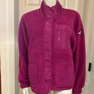 Puma Athletic/Athleisure Snap Front Sherpa Fleece Jacket, NWT!